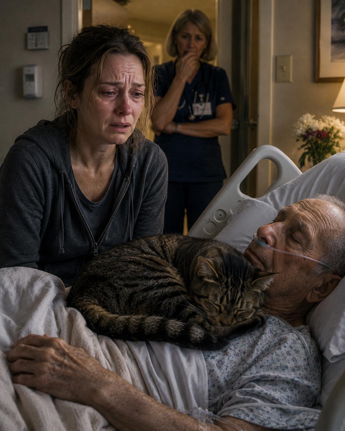 A hospice cat stayed locked in Room 14 for six days straight and wouldn’t leave the bed. The nurses finally told the daughter what it meant.