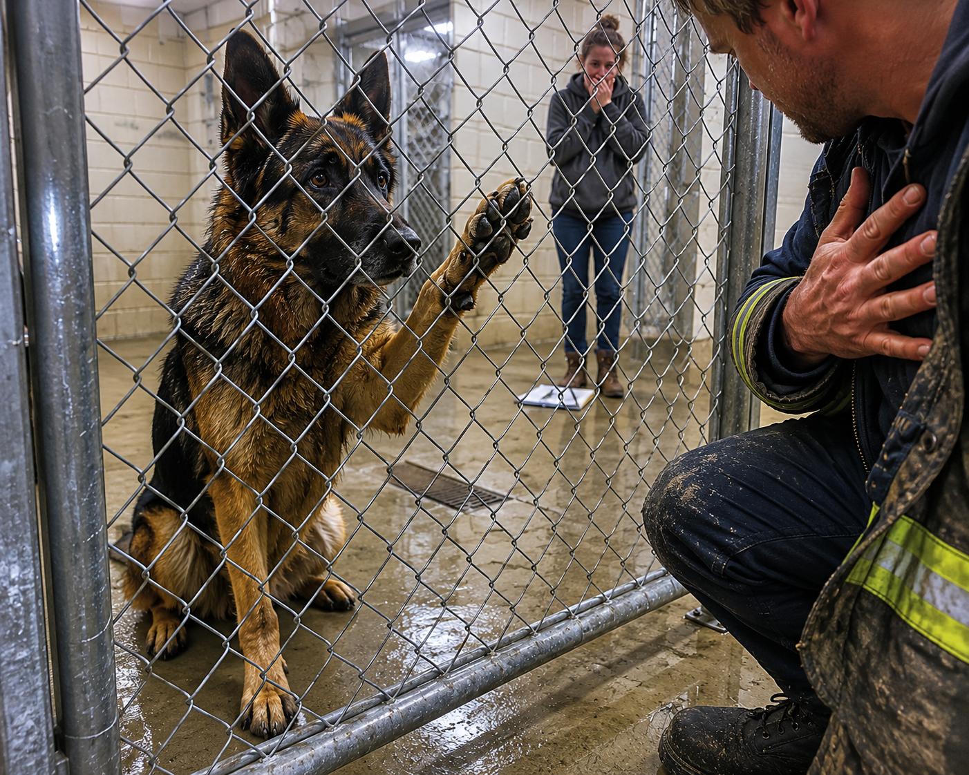 A shelter dog refused to leave his kennel for 87 days. Then a firefighter who hadn’t spoken in six months walked in and the dog did something nobody had ever seen him do.