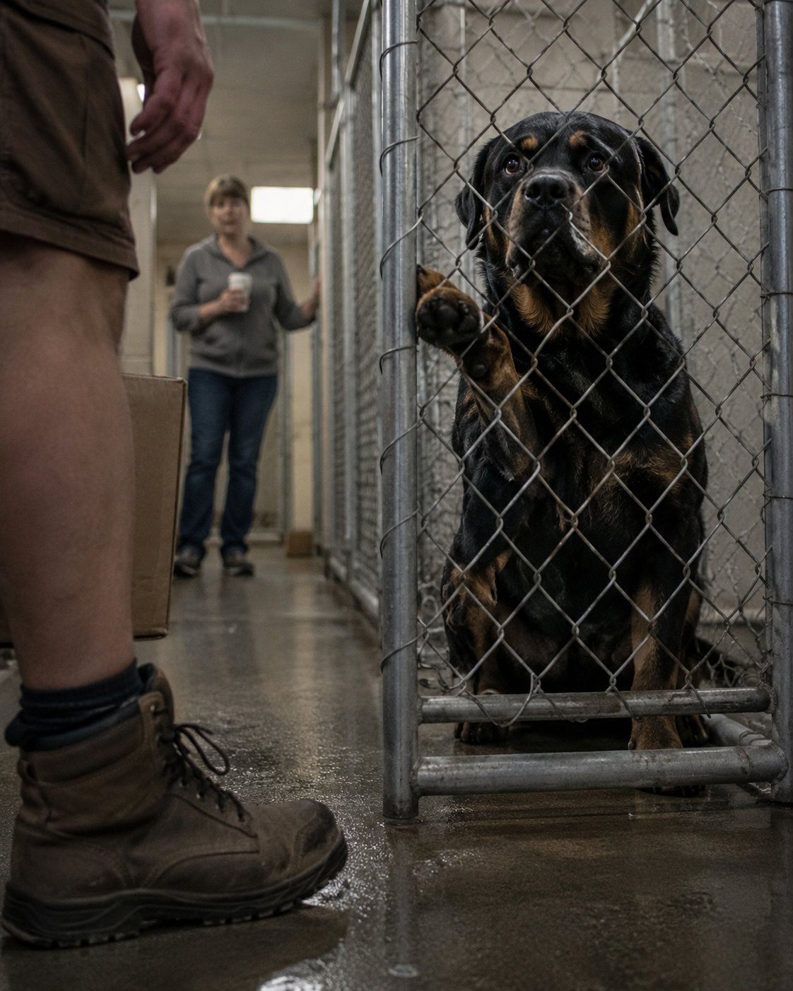 A Rottweiler refused every adoption for 11 months. Then a delivery driver walked past her kennel and she did something the shelter staff had never seen before.